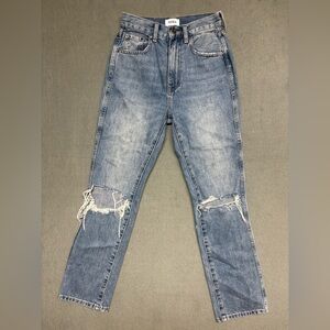 Pistola Eden Straight in Bite Distressed Blue Jeans Cropped 24
